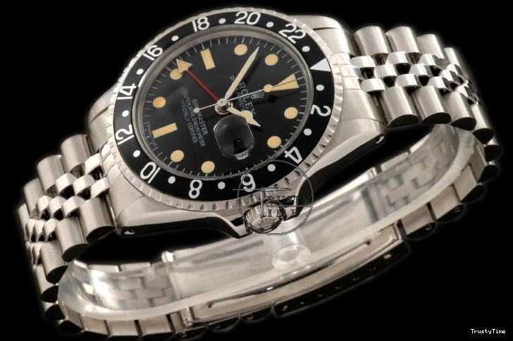 0131 ROLGMT017C – Vintage GMT SS Black Bezel Jubilee Swiss Eta 2836- Original 980